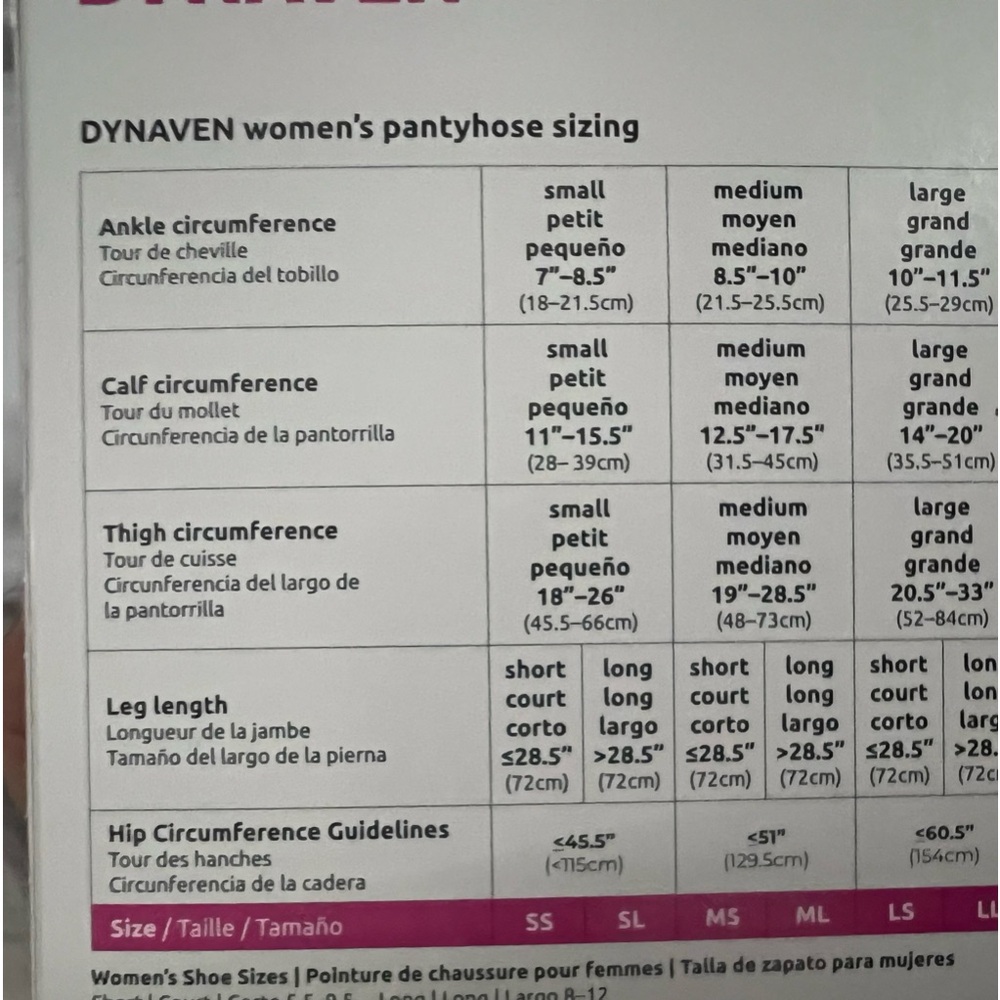 Dynaven Black Medical Compression Pantyhose 2 prs - Picture 2 of 2
